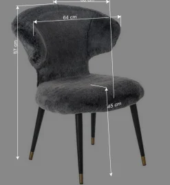 Wohnen Stühle<Hochwertiger Design Stuhl aus Kunstfell in Grau - Zarodrana