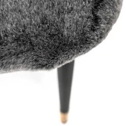Wohnen Stühle<Hochwertiger Design Stuhl aus Kunstfell in Grau - Zarodrana