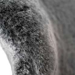 Wohnen Stühle<Hochwertiger Design Stuhl aus Kunstfell in Grau - Zarodrana
