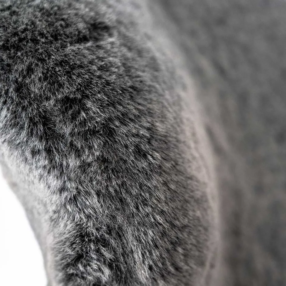 Wohnen Stühle<Hochwertiger Design Stuhl aus Kunstfell in Grau - Zarodrana