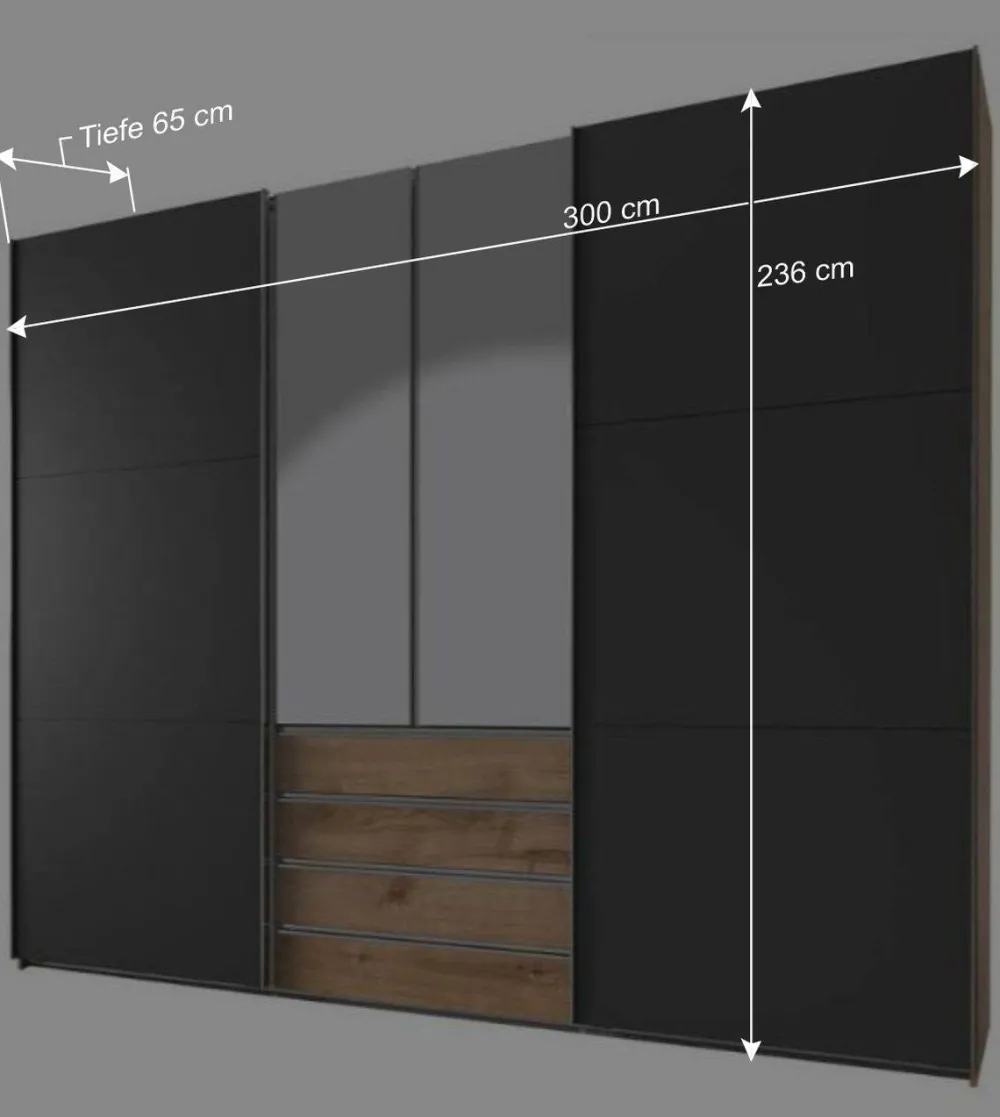 Wohnen Kleiderschränke<Hochwertiger Kleiderschrank mit Dreh- und Schiebetüren - Bafata
