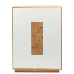 Wohnen Highboards<Hochwertiges Highboard in Weiß & Eiche - Smonia