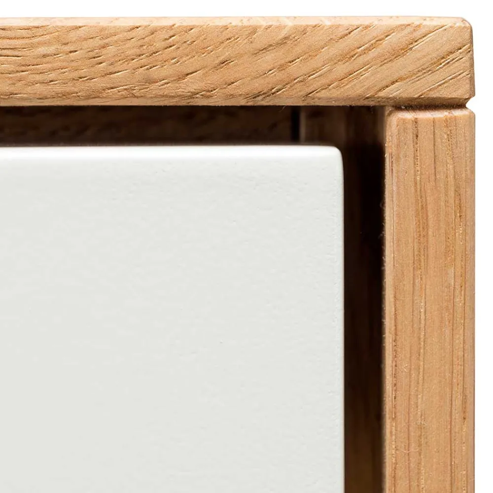 Wohnen Highboards<Hochwertiges Highboard in Weiß & Eiche - Smonia