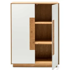 Wohnen Highboards<Hochwertiges Highboard in Weiß & Eiche - Smonia