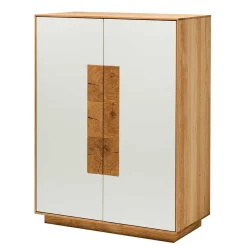 Wohnen Highboards<Hochwertiges Highboard in Weiß & Eiche - Smonia