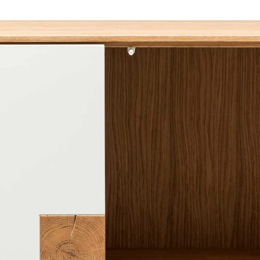 Wohnen Highboards<Hochwertiges Highboard in Weiß & Eiche - Smonia