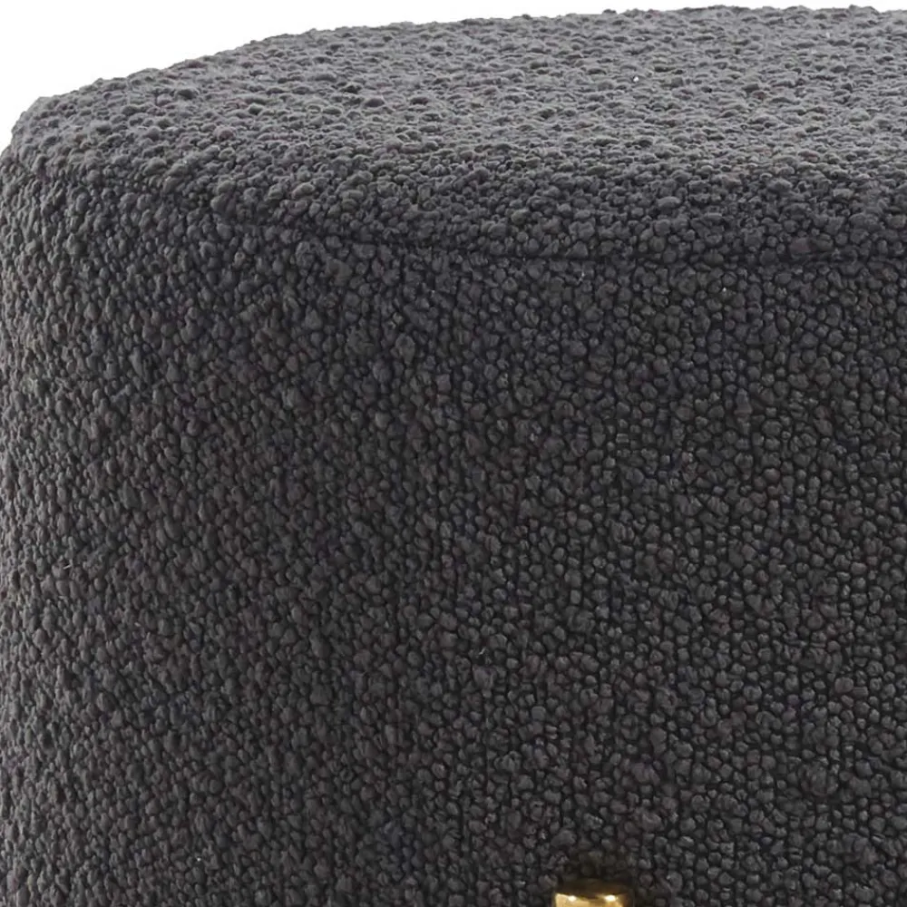 Wohnen Hocker<Hocker in Anthrazit Boucle Bezug - Perceval