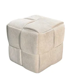 Wohnen Hocker<Hocker Pouf in Beige Cordbezug - Salvita III