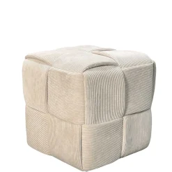 Wohnen Hocker<Hocker Pouf in Beige Cordbezug - Salvita III