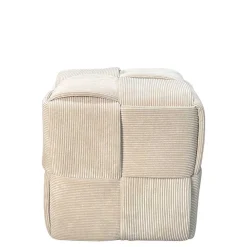 Wohnen Hocker<Hocker Pouf in Beige Cordbezug - Salvita III