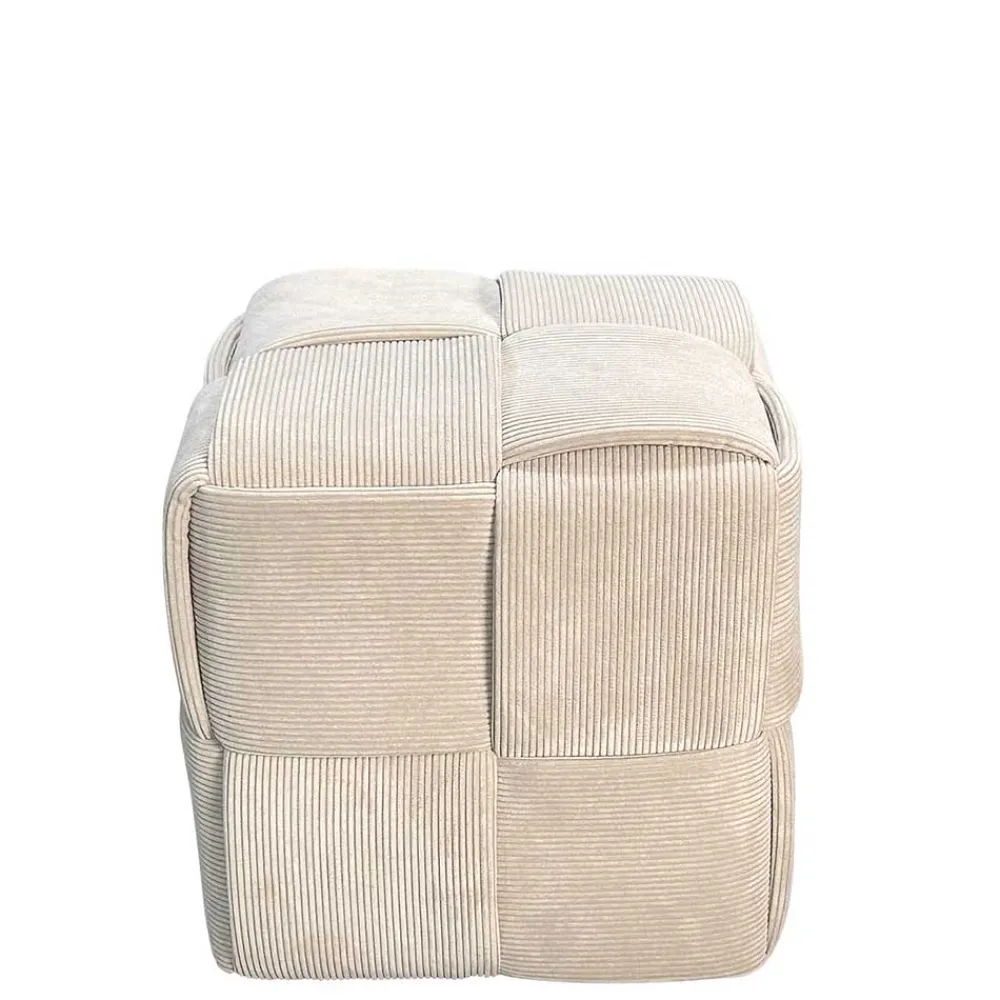 Wohnen Hocker<Hocker Pouf in Beige Cordbezug - Salvita III