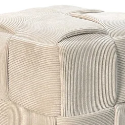Wohnen Hocker<Hocker Pouf in Beige Cordbezug - Salvita III