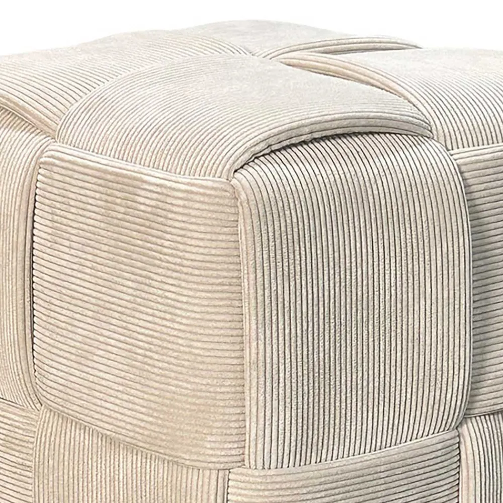 Wohnen Hocker<Hocker Pouf in Beige Cordbezug - Salvita III