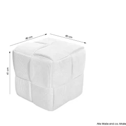Wohnen Hocker<Hocker Pouf in Beige Cordbezug - Salvita III