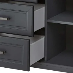 Wohnen Sideboards<Hohe Kombi-Kommode in Dunkelgrau - Joe