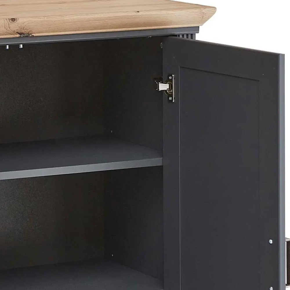 Wohnen Sideboards<Hohe Kombi-Kommode in Dunkelgrau - Joe