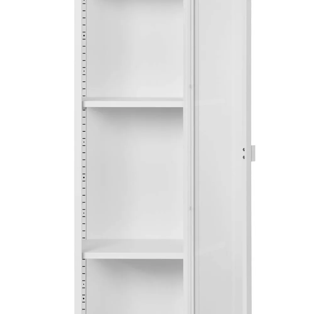 Wohnen Vitrinen<Hohe Metall-Vitrine in Weiß - Sancrez