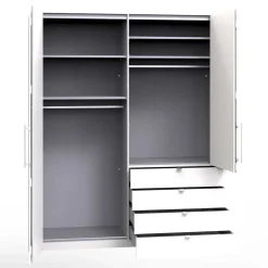 Wohnen Schränke<Hoher Schlafzimmerschrank 2-türig & 4 Schubladen - Rativian