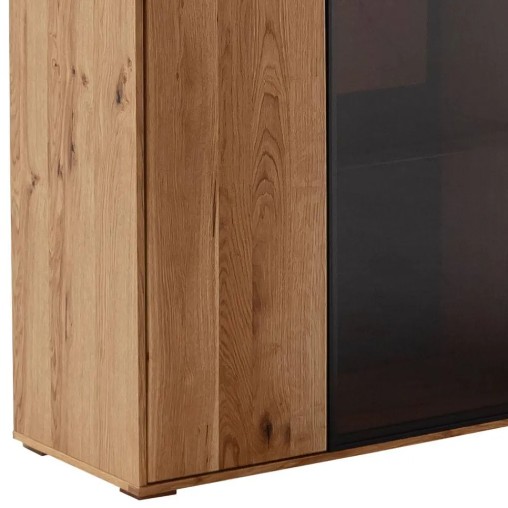 Wohnen Sideboards|Highboards<Hohes Sideboard mit Glaseinsatz und LED - Drinidad