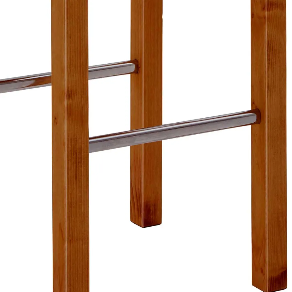 Wohnen Hocker<Holz Barhocker aus Kiefer in Bernstein - Zytras