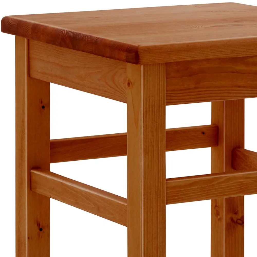 Wohnen Hocker<Holz Barhocker aus Kiefer in Bernstein - Zytras