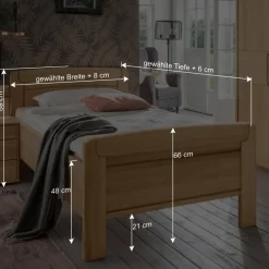 Wohnen Betten<Holz Einzelbett mit Kopf- und Fußteil - Emdsiva