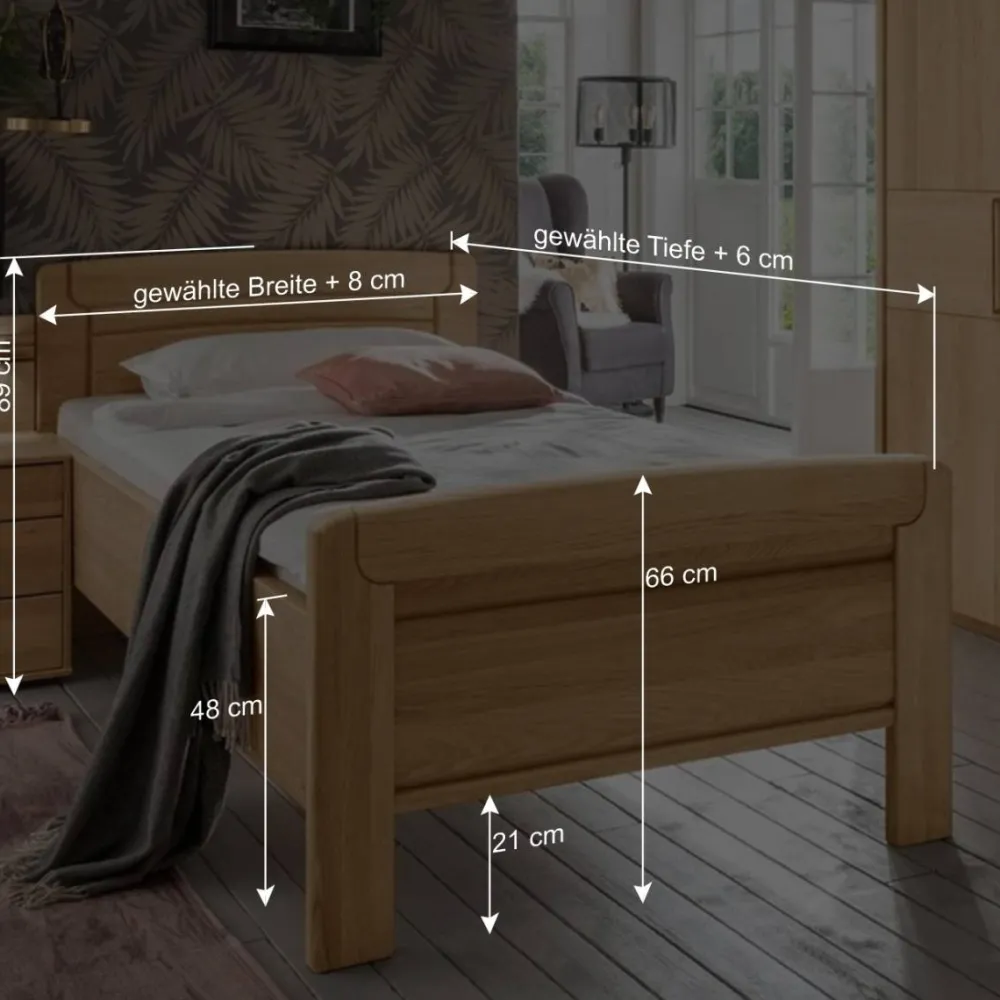 Wohnen Betten<Holz Einzelbett mit Kopf- und Fußteil - Emdsiva