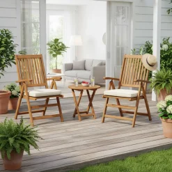 Wohnen Stühle<Holz Gartenstuhl mit hoher Lehne - Cara (2er Set)
