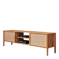 Wohnen Tv & Hifi-Möbel|Lowboards<Holz TV Board mit Wiener Geflecht Türen - Indrya