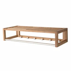 Wohnen Garderoben<Holz Wand-Garderobe aus geölter Eiche - Helvana