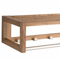 Wohnen Garderoben<Holz Wand-Garderobe aus geölter Eiche - Helvana