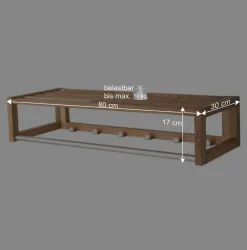 Wohnen Garderoben<Holz Wand-Garderobe aus geölter Eiche - Helvana