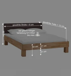 Wohnen Betten<Holzbett Abraham mit Polsterkopfteil (dreiteilig)