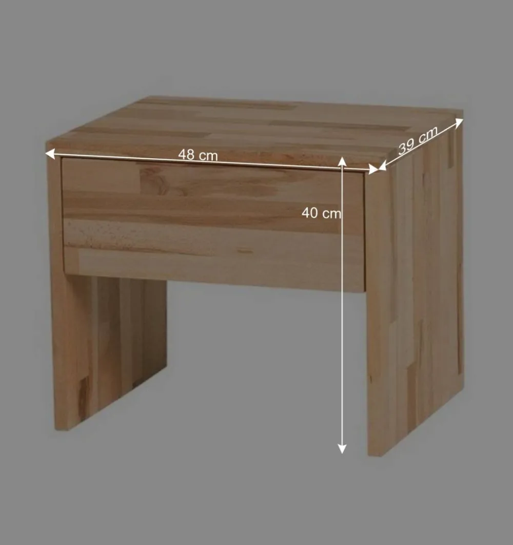 Wohnen Betten<Holzbett Abraham mit Polsterkopfteil (dreiteilig)