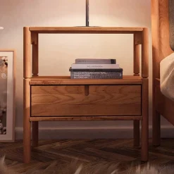 Wohnen Betten<Holzbett aus Wildbuche Natur - Indrya