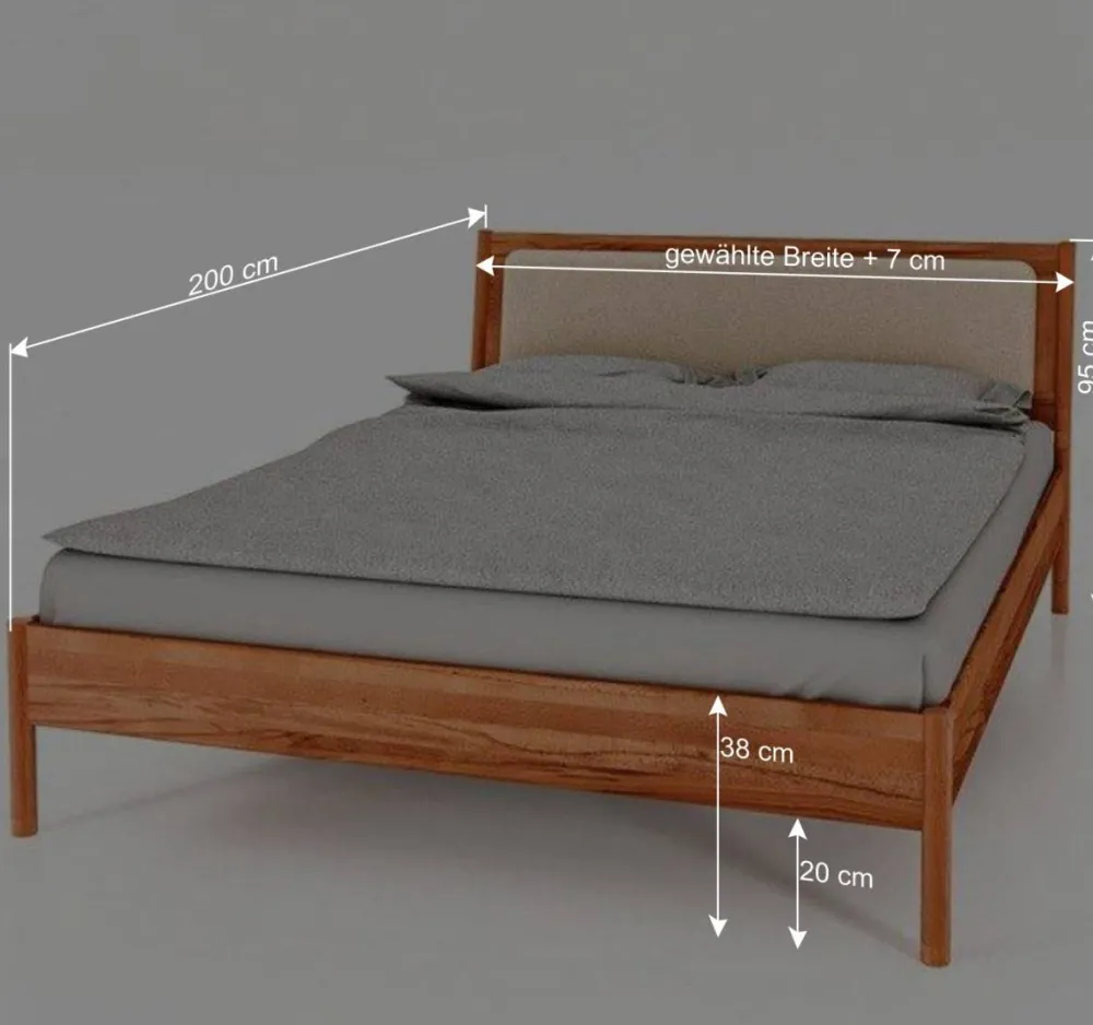 Wohnen Betten<Holzbett aus Wildbuche Natur - Indrya