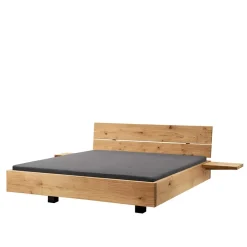 Wohnen Betten<Holzbett in Schwebeoptik aus Wildeiche - Moby (dreiteilig)
