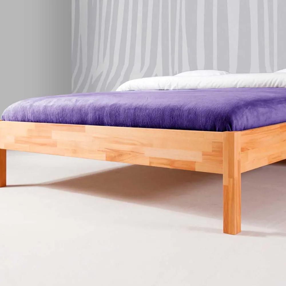 Wohnen Betten<Holzbett Middle aus Kernbuche Massivholz