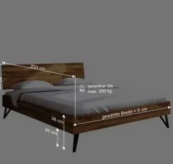 Wohnen Betten<Holzbett mit Überlänge 220 cm - Mandirov