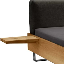 Wohnen Betten<Holzbett mit Chenille Kopfteil & Nachttische - Nadescha (dreiteilig)