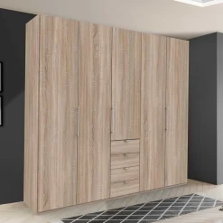 Wohnen Kleiderschränke|Schränke<Holzdekor Kleiderschrank in Eiche Sägerau - Zayun