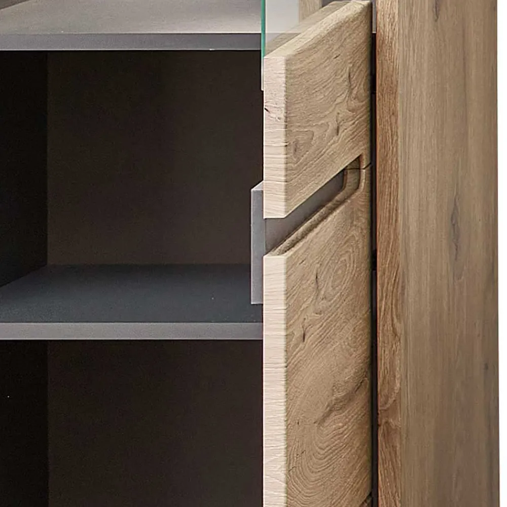 Wohnen Wohnwände<Holzoptik Wohnwand in Wildeiche - Zelio (dreiteilig)