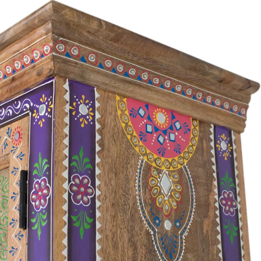 Wohnen Vitrinen<Holzschrank mit farbstarken Ornamentmustern - Ammie