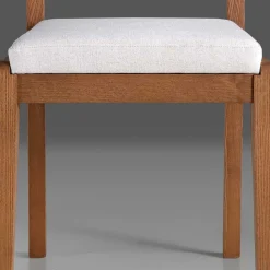 Wohnen Stühle<Holzstuhl mit Sitzpolster in Creme Stoff - Altagracia