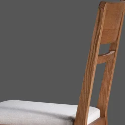Wohnen Stühle<Holzstuhl mit Sitzpolster in Creme Stoff - Altagracia