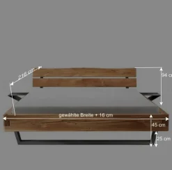 Wohnen Betten<Industrial Balkenbett mit Metallkufen - Magie