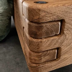 Wohnen Betten<Industrial Bett mit Recyclingleder Kopfteil - Cresp