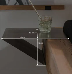 Wohnen Betten<Industrial Bett mit Recyclingleder Kopfteil - Cresp