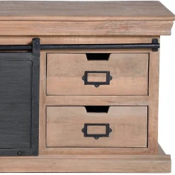 Wohnen Tv & Hifi-Möbel|Lowboards<Industrial Chic TV Lowboard mit Schiebetüren - Jantonia