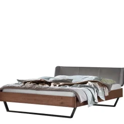 Wohnen Betten<Industrial Doppelbett in Nussbaum Braun - Lavrin
